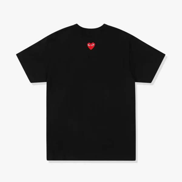 CDG Play Unisex Reverse Red Heart T-Shirt Black